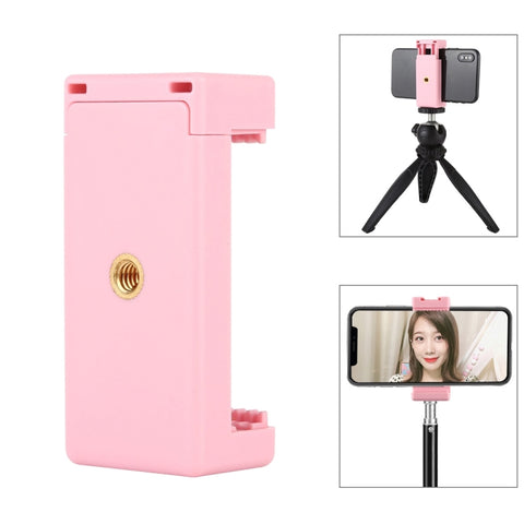 PULUZ Selfie Sticks Morsetto per telefono con montaggio su treppiede con fori per viti da 1/4 di pollice e base per slitta fredda, Clamp Black, Clamp Pink