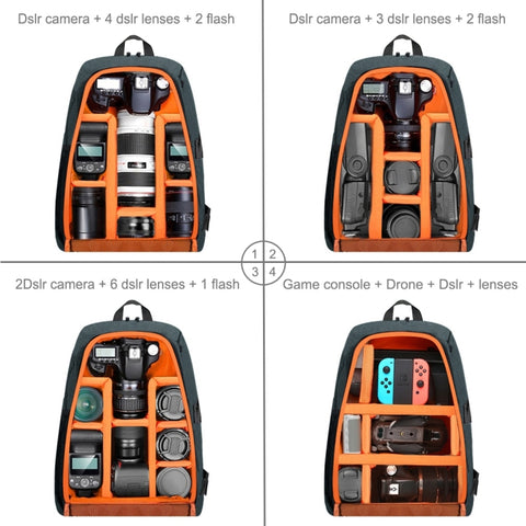 PULUZ Zaino per fotocamera con stabilizzatore PTZ portatile impermeabile antigraffio a doppia spalla con copertura antipioggia per fotocamera digitale, DJI Ronin-SC / Ronin-S, Backpack(Black RU), Backpack(Grey RU), Backpack(Grey), Backpack(Blue)