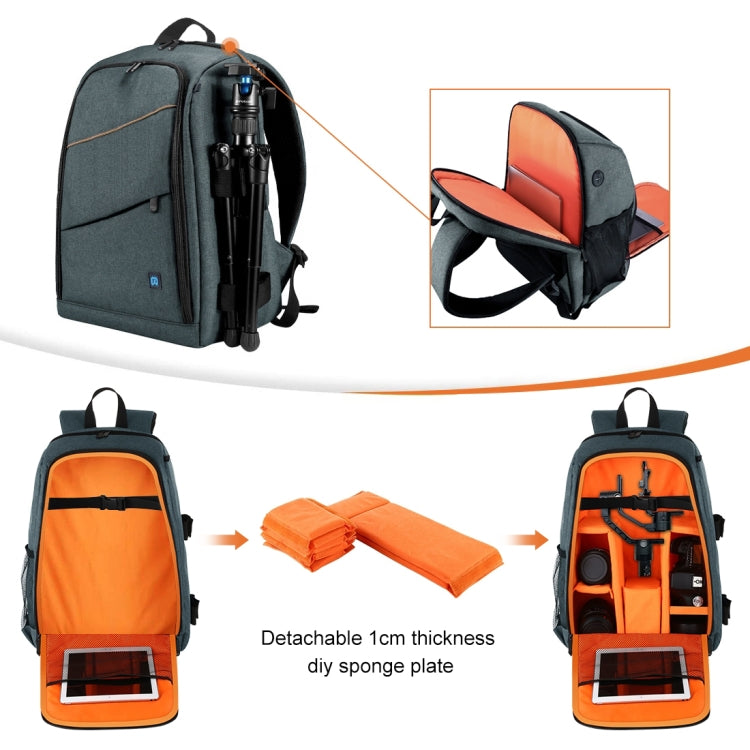 PULUZ Zaino per fotocamera con stabilizzatore PTZ portatile impermeabile antigraffio a doppia spalla con copertura antipioggia per fotocamera digitale, ...