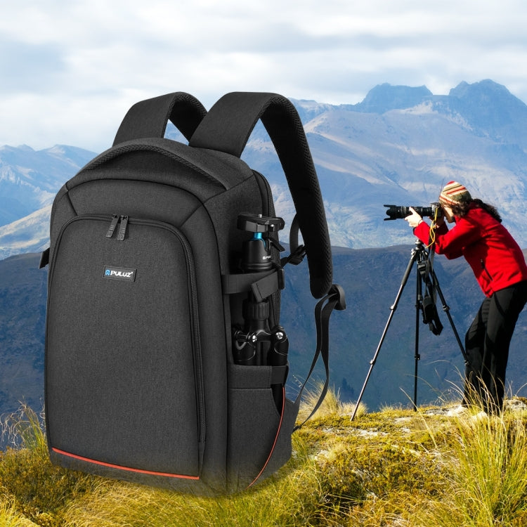PULUZ Outdoor Portable Waterproof Scratch-proof Dual Shoulders Backpack Handheld PTZ Stabilizer Camera Bag with Rain Cover for Digital Camera, DJI Ronin...