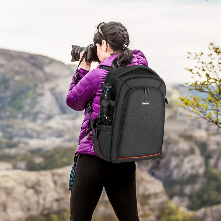 PULUZ Outdoor Portable Waterproof Scratch-proof Dual Shoulders Backpack Handheld PTZ Stabilizer Camera Bag with Rain Cover for Digital Camera, DJI Ronin...