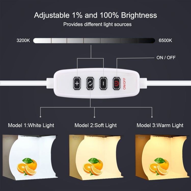 PULUZ Anello LED da 23 cm Pannello LED pieghevole Luce portatile Illuminazione fotografica Kit tenda da studio con fondali a 6 colori (nero, bianco, gia...