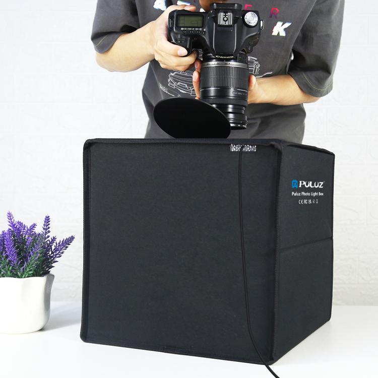 PULUZ 30 cm pieghevole, alta 97 CRI, luce ad anello, illuminazione fotografica, studio, tenda da tiro, kit con fondali a 6 colori (nero, bianco, arancio...