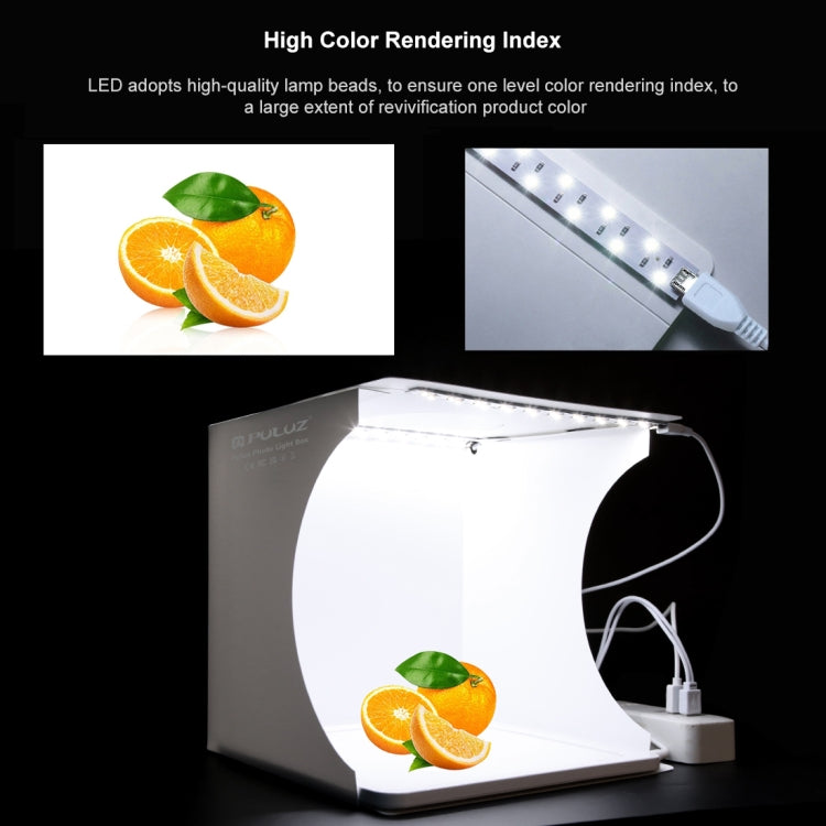 PULUZ Mini LED Photography Shadowless Light Lamp Panel Pad + Studio Shooting Tent Box, Acrylic Material, 20cm x 20cm Effective Area                     ...
