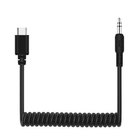 PULUZ 3,5 mm TRRS maschio a tipo C / USB-C maschio adattatore audio per microfono live cavo a spirale per Samsung, Huawei e smartphone, cavo allungabile fino a 100 cm, 3.5mm Male to Type-C
