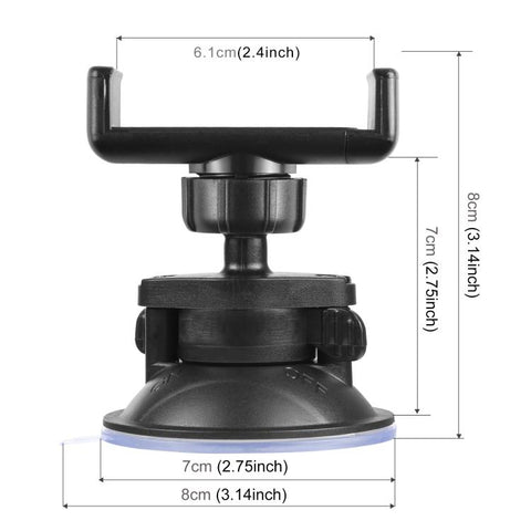 PULUZ Staffa porta morsetto a ventosa rotante a 360 gradi per iPhone, Galaxy, Huawei, Xiaomi, Sony, HTC, Google e altri smartphone, Phone Suction Cup Mount