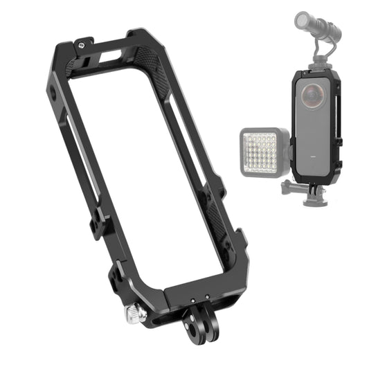 PULUZ Telaio Protettivo per Gabbia Rig con Supporti per Scarpe Fredde e Adattatore per Treppiede Pieghevole Magnetico per Insta360 ONE X2, Cage For Insta360 ONE X2