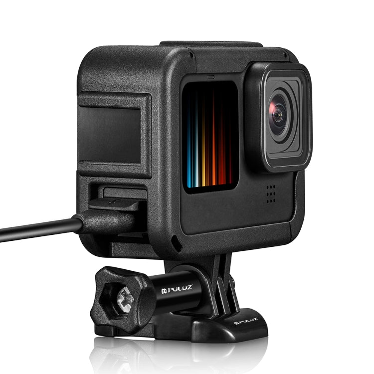 PULUZ Chargeable PA Frame Mount Cage with Cold Shoe Base Slot for GoPro HERO13 Black /12 Black /11 Black /11 Black Mini /10 Black /9 Black              ...