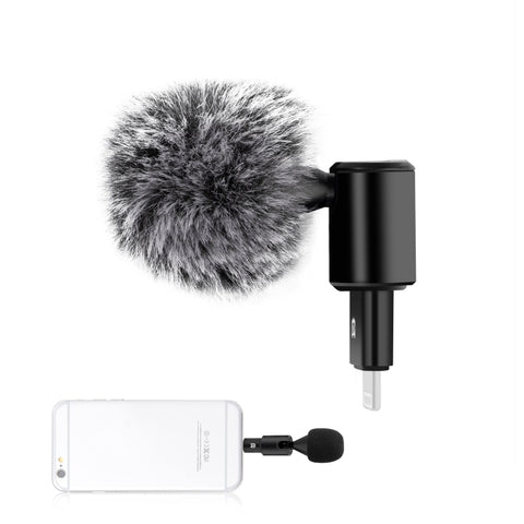 Micro réglable à condensateur omnidirectionnel pour téléphone cellulaire Jack PULUZ 8PIN, Microphone de téléphone 8 broches