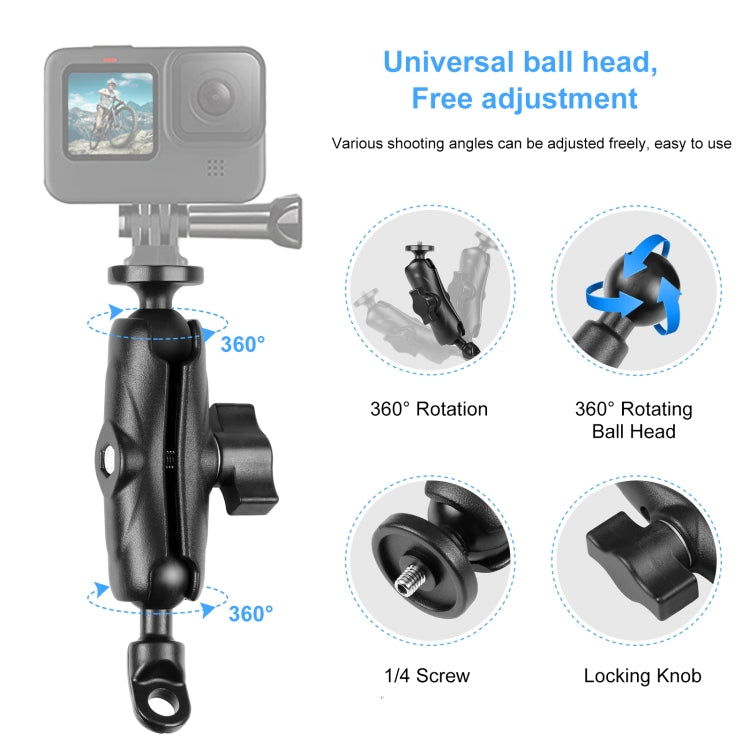 PULUZ Supporto per moto Specchio Base Foro Fisso per GoPro e altre action camera, Mirror Base Hole Mount