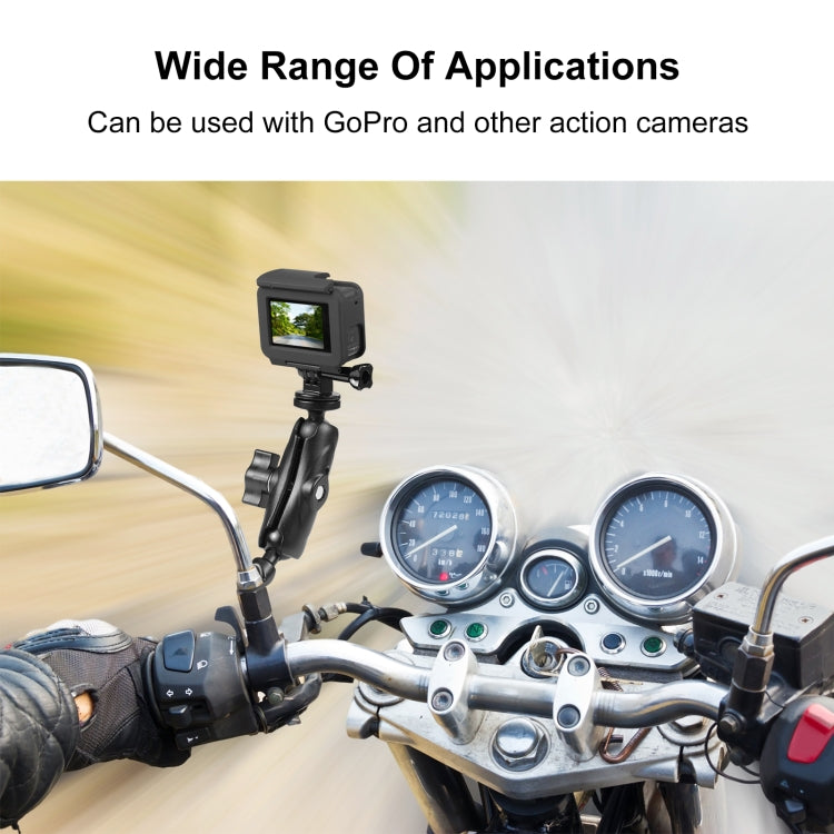 PULUZ Supporto per moto Specchio Base Foro Fisso per GoPro e altre action camera, Mirror Base Hole Mount
