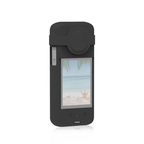 Per Insta360 X3 PULUZ Custodia protettiva in silicone con copriobiettivo, Silicone Case(Black), Silicone Case(Blue), Silicone Case(Red)