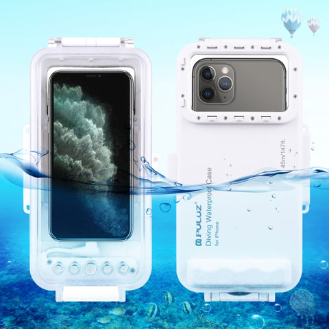PULUZ Custodia Subacquea Impermeabile 45m/147ft Foto Video Scattare Foto Subacquee Cover per iPhone Serie 14, Serie iPhone 13, Serie iPhone 12, Serie iPhone 11, Serie iPhone X, iPhone 8 e 7, iPhone 6s, iOS 13.0 o Versione Superiore iPhone