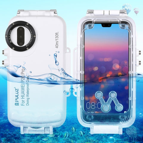 PULUZ Custodia Subacquea Impermeabile 40m/130ft per Huawei P20 Pro, Custodia Subacquea per Foto e Video, For Huawei P20 Pro(T), For Huawei P20 Pro(W), For Huawei P20 Pro(B)