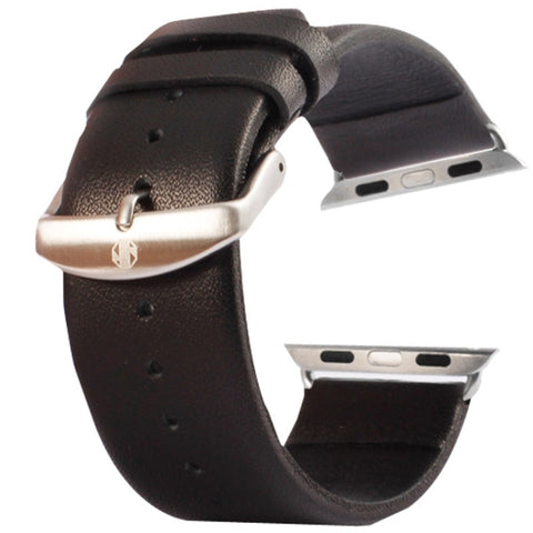 Kakapi per Apple Watch Cinturino per orologio in vera pelle da 42 mm con fibbia spazzolata e texture sottile con connettore
