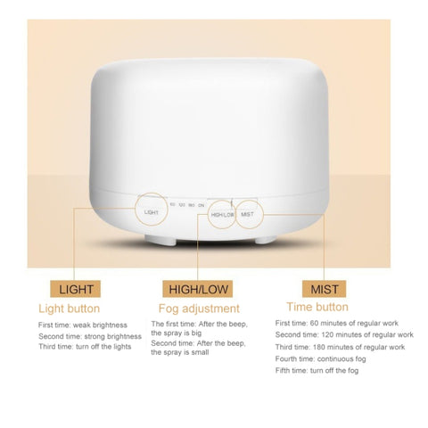 Diffuseur d'arômes à ultrasons avec lumière LED colorée (spina americana), FU-168