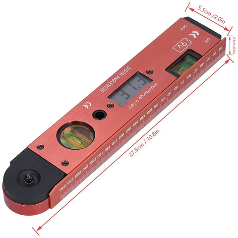Misuratore angolare digitale con display LCD et livella a bolla d'aria