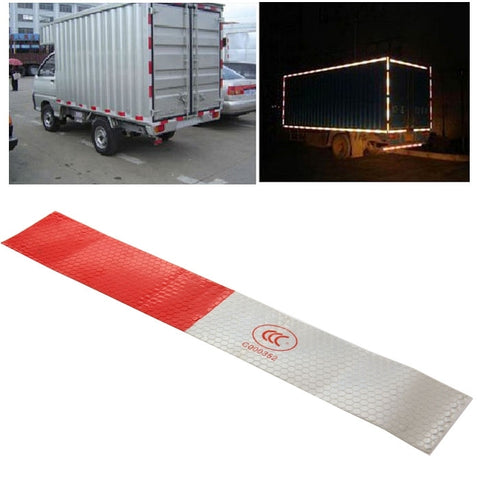10 adesivi riflettenti per camion con avvertenze di sicurezza per cinghie per auto, dimensioni: 29,5 cm x 4,8 cm (rosso + argento), Warning Car Strap