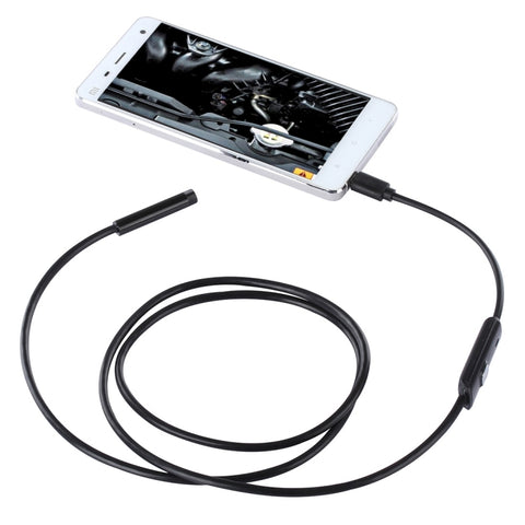 Caméra d'inspection imperméable pour tube d'endoscopie serpentin Micro USB avec 6 LED pour téléphone Android OTG, longueur : 1 m, diamètre lent : 7 mm, 7 mm