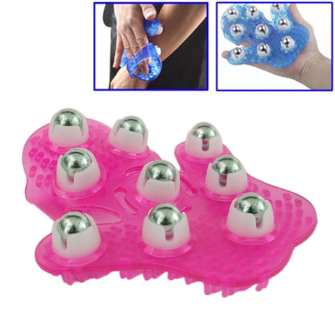 Massaggiatore meridiano a sfera portatile a forma di palmo ispessito, Nine balls Blue, Nine balls Magenta