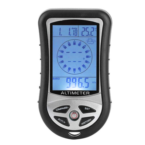 8 en 1 (altimetro + meteo + altitudine + bussola + termometro + orologio + Calendario + retroilluminazione a LED) Orologio altimetro digitale multifunzione bussola, 8 en 1