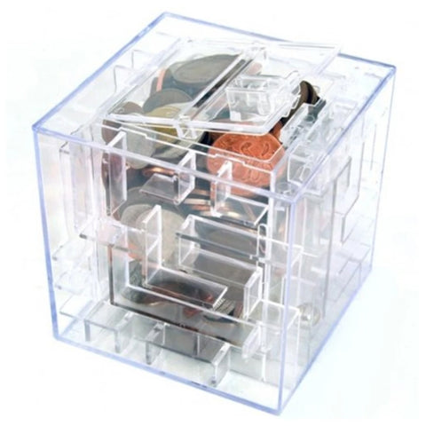 Puzzle 3D, cadeau transparent pour l'argent du risque avec le laboratoire de deniers, pièce d'économie de puzzle 3D