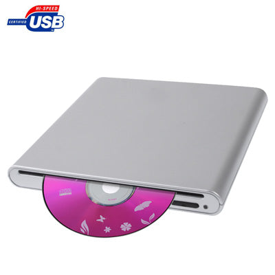 Unité DVD-RW externe portable enfichable USB 2.0, en alliage d'aluminium, Plug and Play, alliage d'aluminium