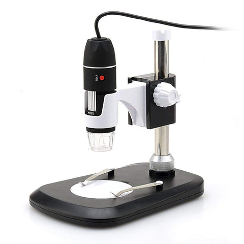 DMS-MDS800 Microscope numérique USB avec capteur d'image 40X-800X avec lentille d'information lente 40X-800X avec 8 LED et support professionnel, 40X-800X