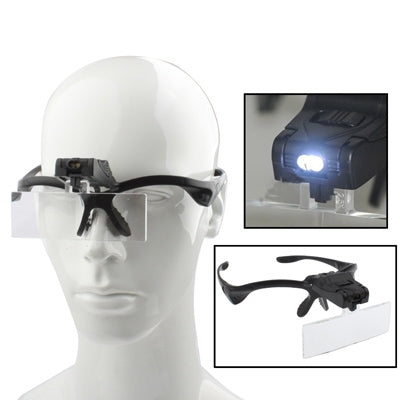 Objectifs multifonctions 1,0X / 1,5X / 2,0X / 2,5X / 3,5X avec lumière à 2 LED, couleur décontractée, 5 lentilles 1,0X-3,5X (9892B)