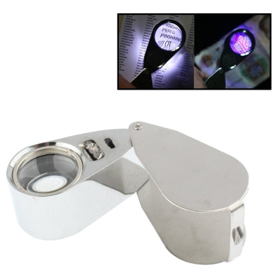 Lente d'ingrandimento 10X avec rivets internes en métal avec 3 lumières LED pour le relevé de valeur et l'identification des jeux, 10X (3 LED)
