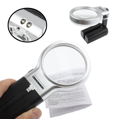 Lente d'ingrandimento multifonction portable 3X chaque main libre avec 2 lumières LED