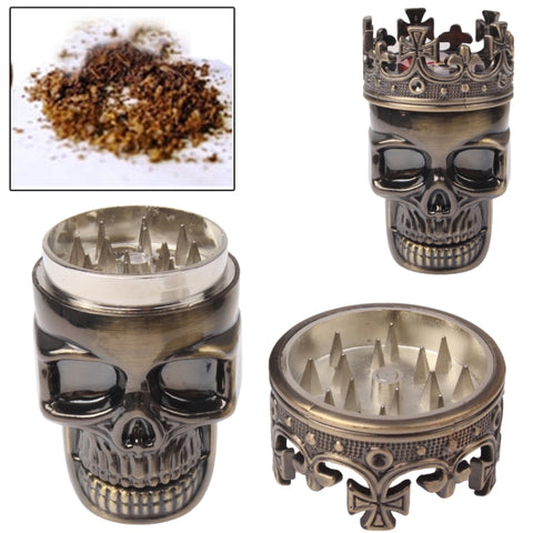 Porte-cigarette pour tabac à l'herbe à double strato en lega di zinco Skull King Style, Bronze, Cuivre Rouge