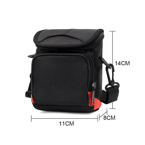 Mini borsa fotografica universale in tessuto digitale con tracolla, dimensioni: 115 x 105 x 155 mm, 11 x 10 x 15cm(Black)