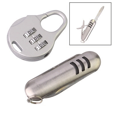 Mini lucchetto a combinazione portatile a 3 cifre/coltello per utensili, Combination Lock