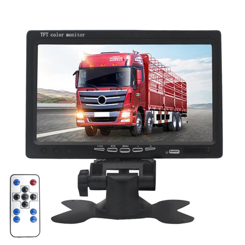 Moniteur pour voiture/télécaméra de surveillance à 7,0 pouces avec support à angle réglable et télécommande, double entrée vidéo, 7,0 pouces, double entrée vidéo