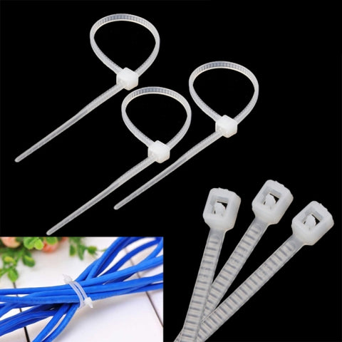 Fascette fermacavi en nylon autobloccanti de 10 cm (1000 pièces dans une configuration, le prix est pour 1000 pièces), 3mm x 100mm Blanc