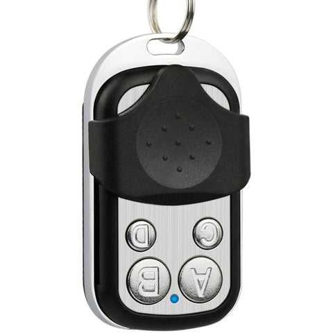 Télécommandez 4 touches avec code d'apprentissage sans fil en métal 433 MHz (noir + argent), 433 MHz
