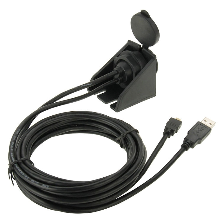 USB 2.0 & Micro HDMI (Type-D) Male to USB 2.0 & HDMI (Type-A) Female Adapter Cable with Car Flush Mount, Length: 2m                                     ...
