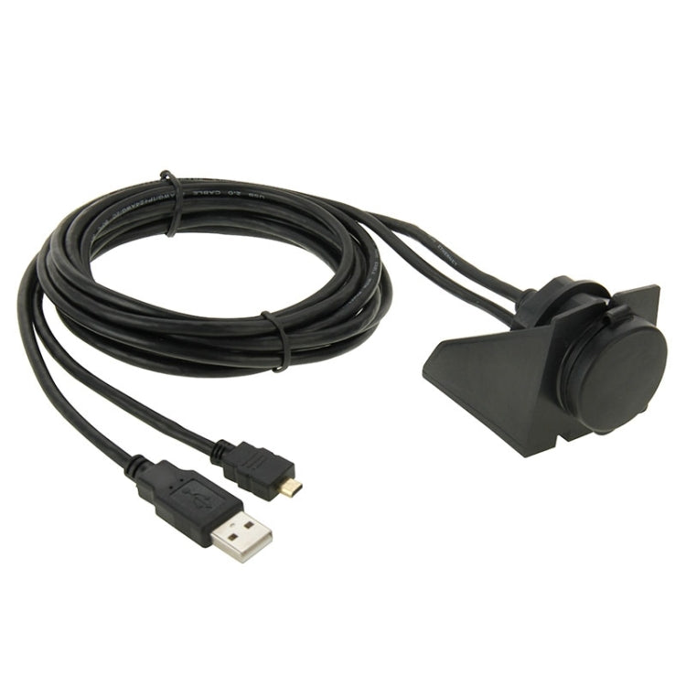 USB 2.0 & Micro HDMI (Type-D) Male to USB 2.0 & HDMI (Type-A) Female Adapter Cable with Car Flush Mount, Length: 2m                                     ...
