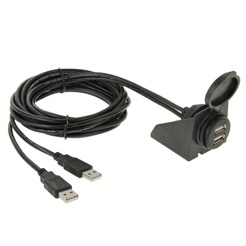 2 connecteurs USB 2.0 mâle-femelle avec connecteur pour voiture, longueur : 2 m, 2 USB 2.0 mâle vers femelle