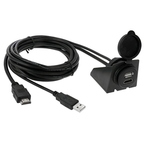 Câble de extension USB 2.0 et HDMI (type A) mâle-femelle, longueur : 2 m, USB 2.0 et HDMI (Type-A) mâle à femelle