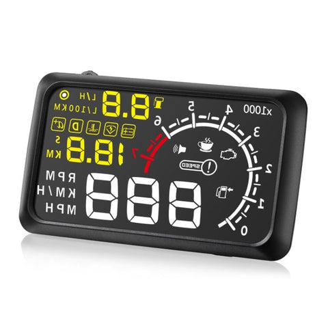 X3 Bluetooth 5.5 pouces Auto OBDII / EUOBD HUD Système de sécurité Affichage tête haute monté sur le véhicule, prise en charge de la vitesse et de la consommation de carburant, alarme de vitesse rapide, température de l'eau, etc., X3 5.5 pouces