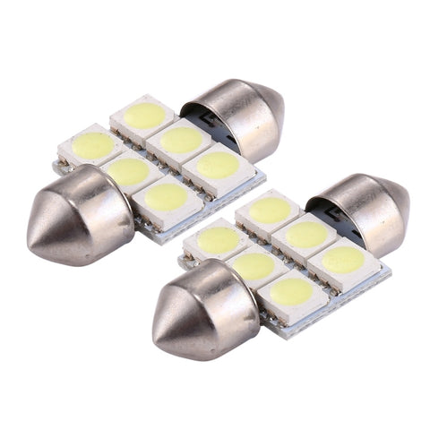 2 lumières de lecture pour lampe de voiture à 6 LED super bianche de 31 mm, 31 mm