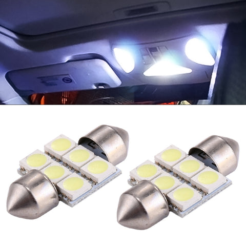 2 lumières de lecture pour lampe de voiture à 6 LED super bianche de 31 mm, 31 mm