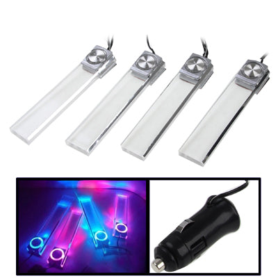 Lampada decorativa per cruscotto a LED a luce blu con illuminazione per auto 4X, Car LED Dash Decoration Lamp