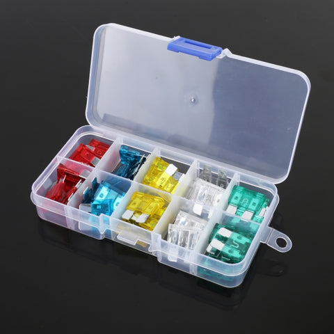 Set de 50 fusibles à lame 10A / 15A / 20A / 25A / 30A par véhicule, 50 PCS