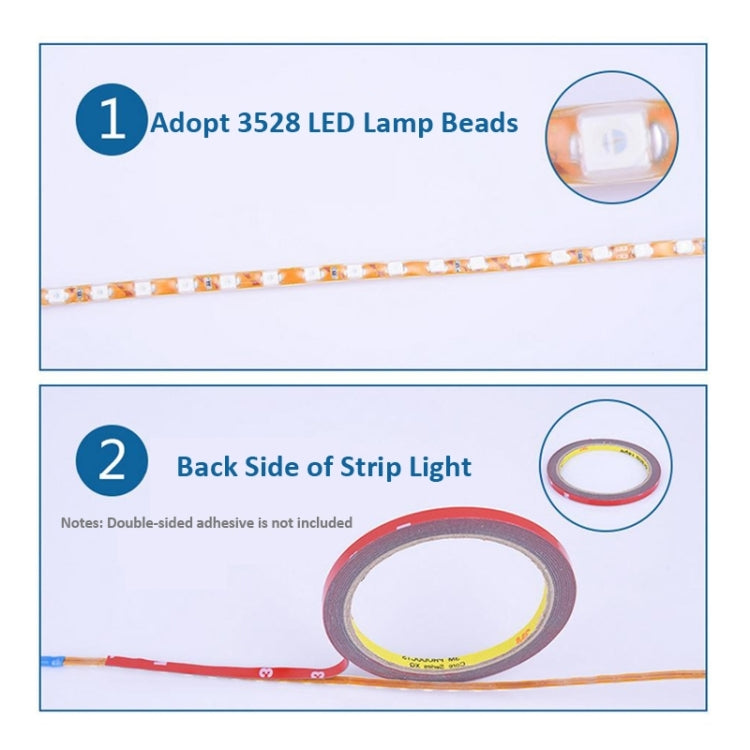 5 PCS Flow Style 45 LED 3528 SMD Waterproof Flexible Car Strip Light for Car Decoration, DC 12V, Length: 45cm, 45cm Dark Blue, 45cm Green, 45cm Ice Blue...