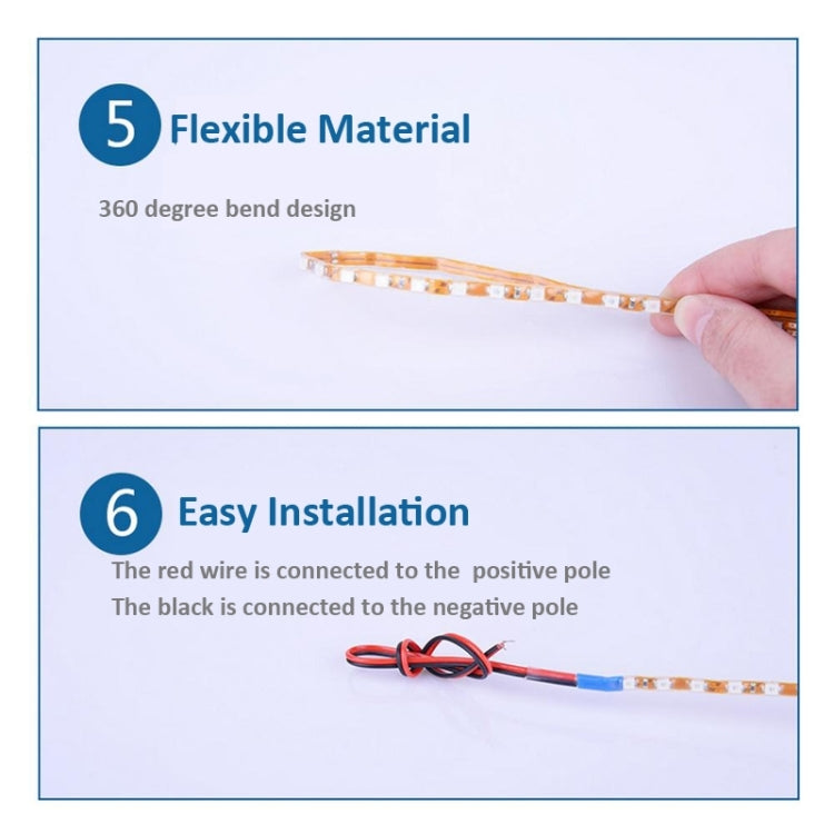 5 PCS Flow Style 45 LED 3528 SMD Waterproof Flexible Car Strip Light for Car Decoration, DC 12V, Length: 45cm, 45cm Dark Blue, 45cm Green, 45cm Ice Blue...