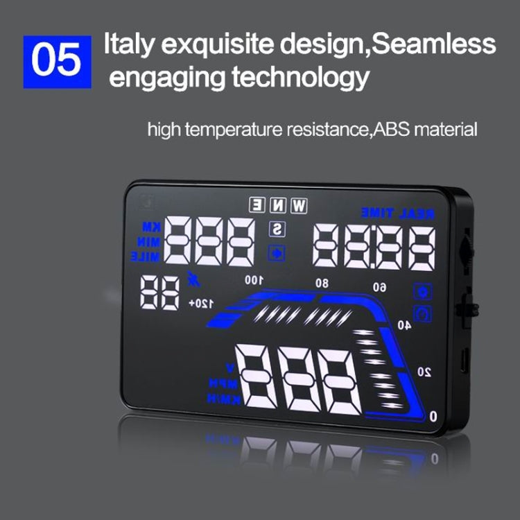 Q7 5.5 inch Car GPS HUD Vehicle-mounted Head Up Display Security System, Support Speed & Real Time & Altitude & Over Speed Alarm & Satellite Number, etc...