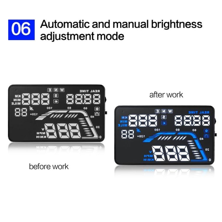 Q7 5.5 inch Car GPS HUD Vehicle-mounted Head Up Display Security System, Support Speed & Real Time & Altitude & Over Speed Alarm & Satellite Number, etc...